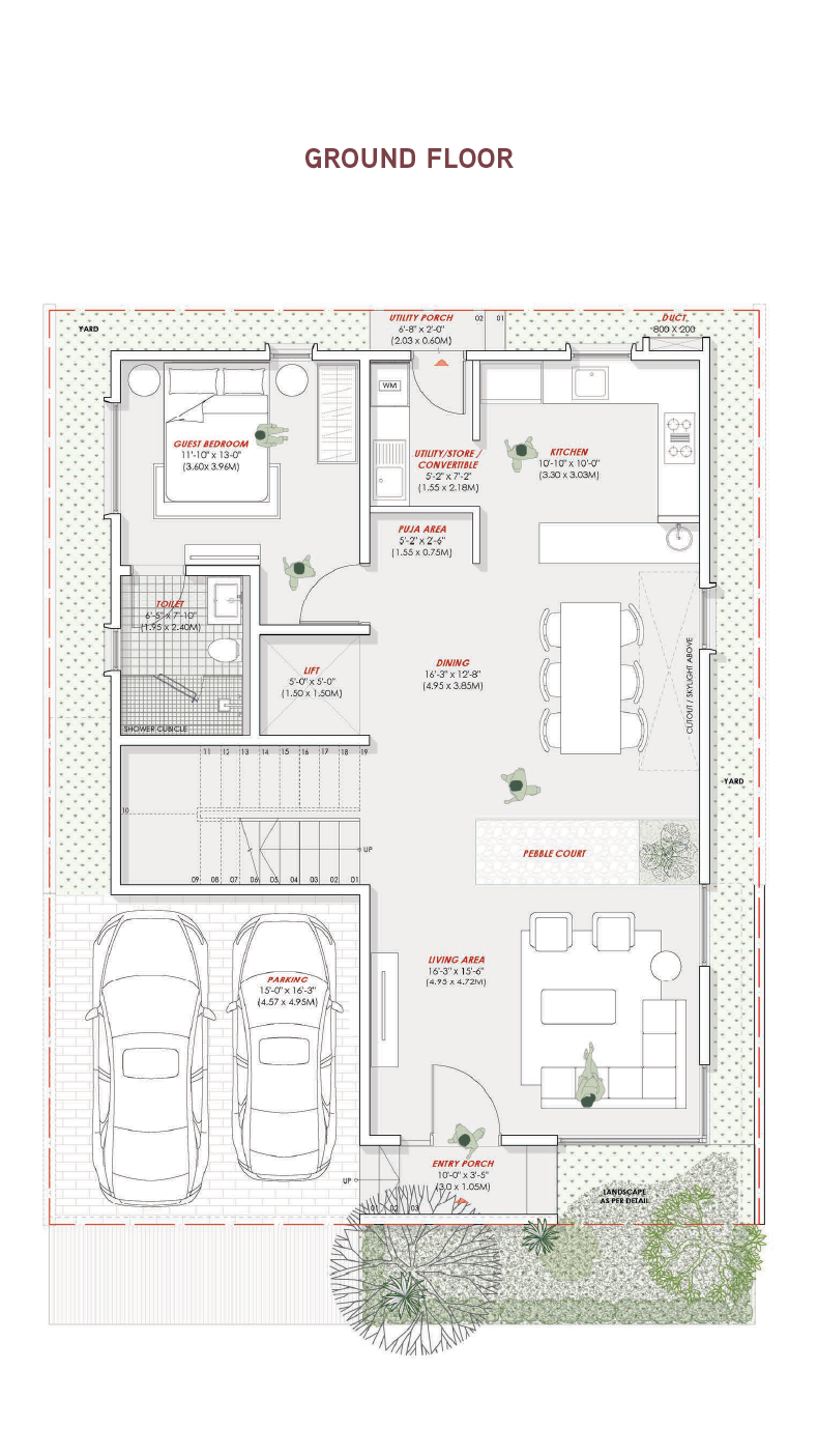 East Villa type 2 floor plan 1